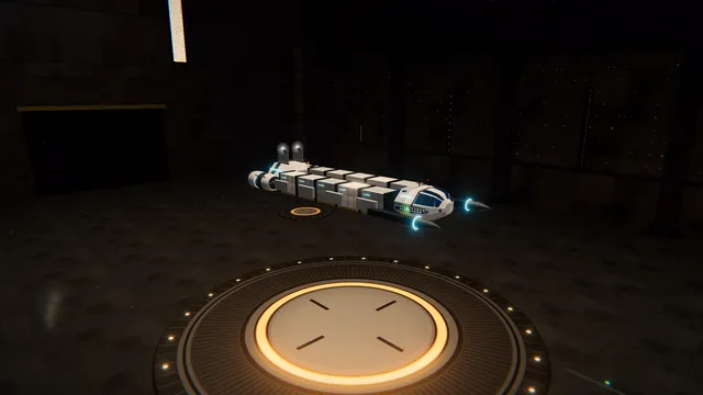 Un carguero en la plataforma del hangar de una estación